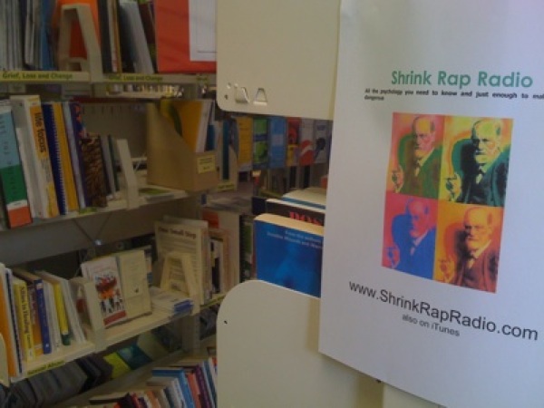 photo of Shrink Rap Radio poster in New Zealand library